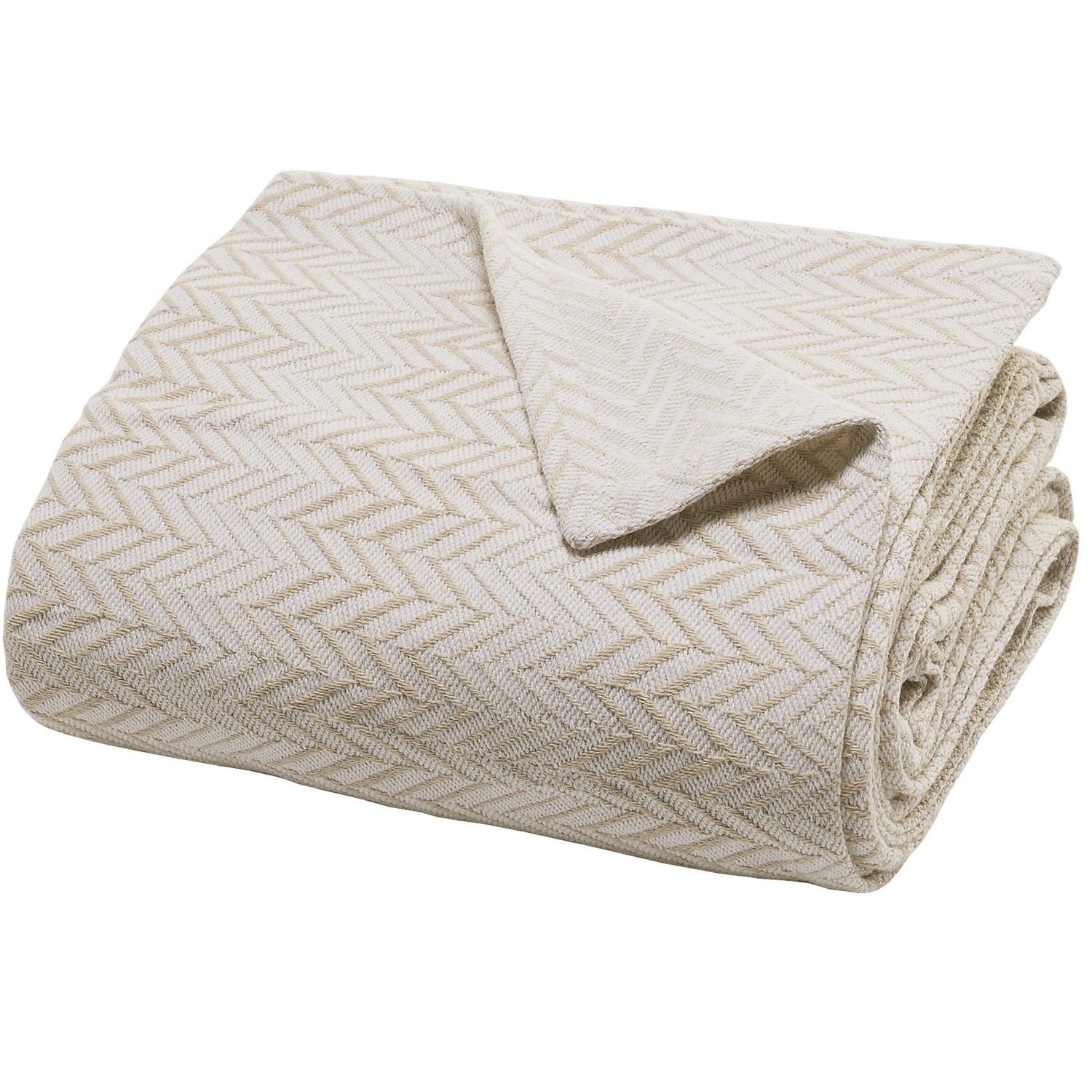 Peacock Alley Herringbone Blanket - Cotton-Linen, Queen ...