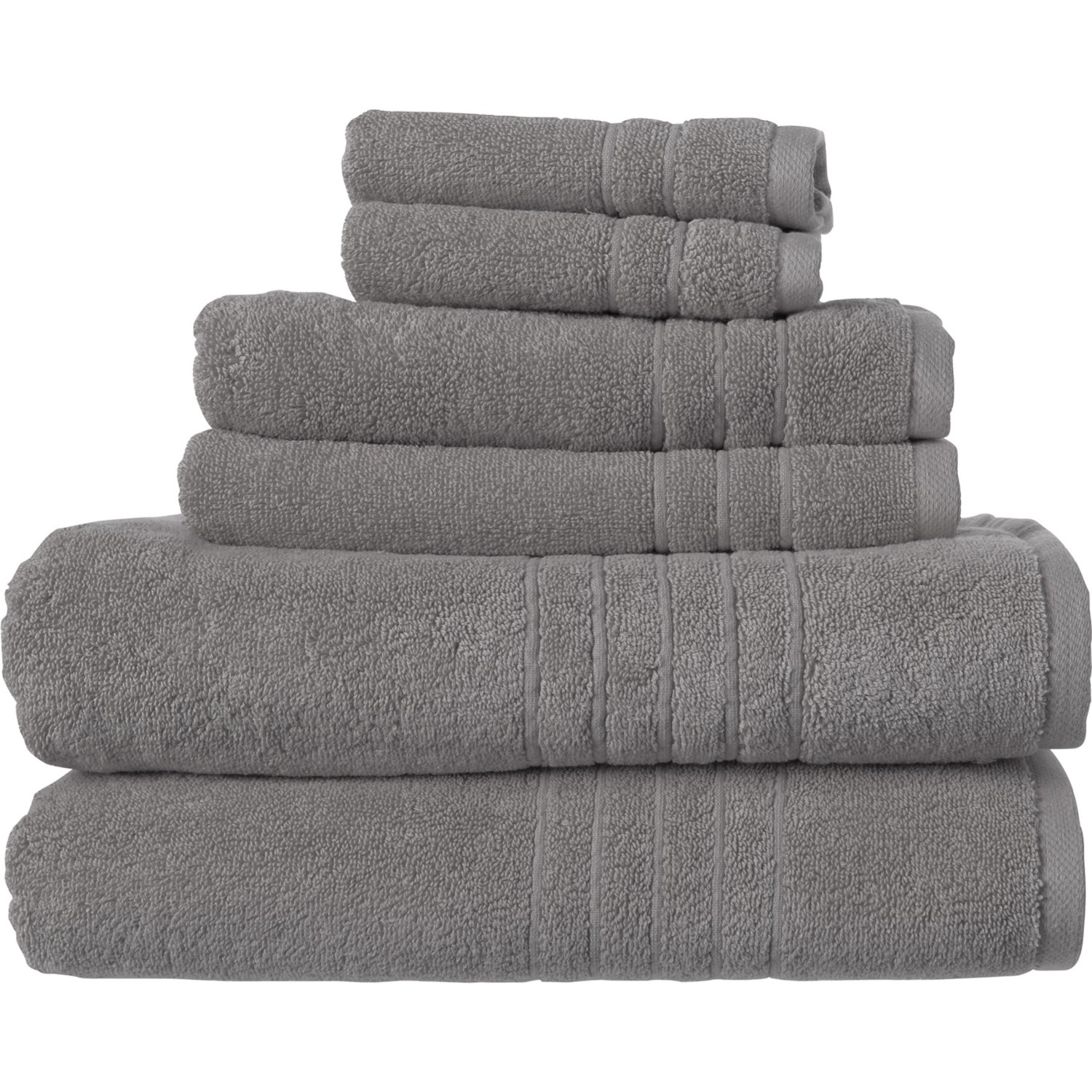 Peacock Alley Kima Bath Towel Set 6Piece, Charcoal Save 50