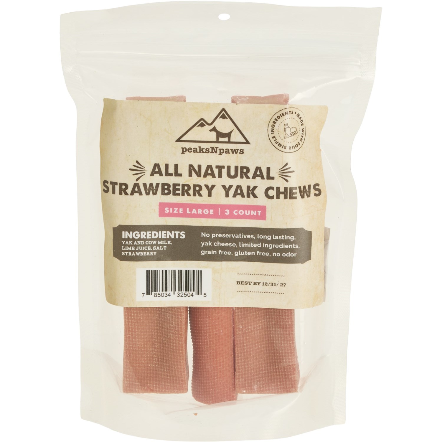 peaksNpaws Chew Dog Treats - 3-Pack, Large - Save 37%