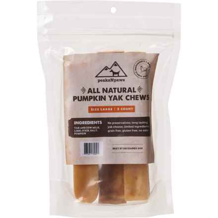 peaksNpaws Yak Milk and Pumpkin Chew Dog Treats - 3-Count, Large in Pumpkin