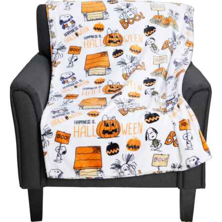 Peanuts 50 Years Great Pumpkin Throw Blanket - 60x70” in Orange/White - Closeouts