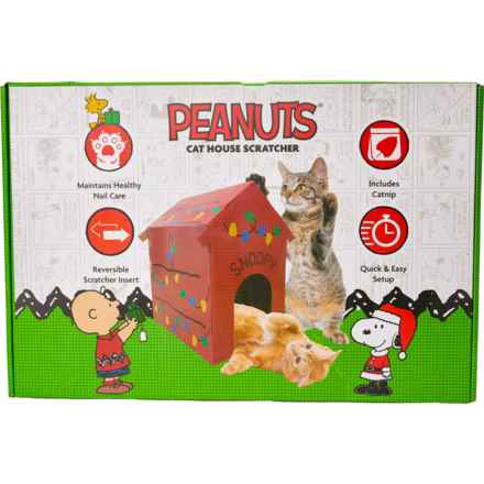 Peanuts Cat Scratcher Pop Up House - 18x9.5x16” in Lights