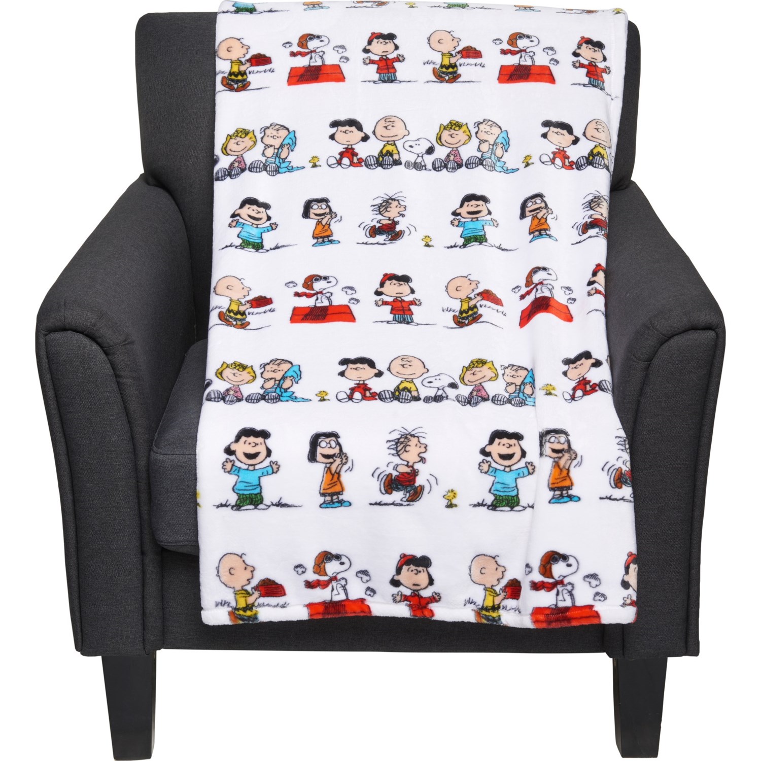 Peanuts Characters Stripe VelvetLoft® Oversized Throw Blanket 50x70