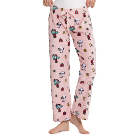 Peanuts Holiday Gift Giving Joy Fleece Sleep Pants in Blush