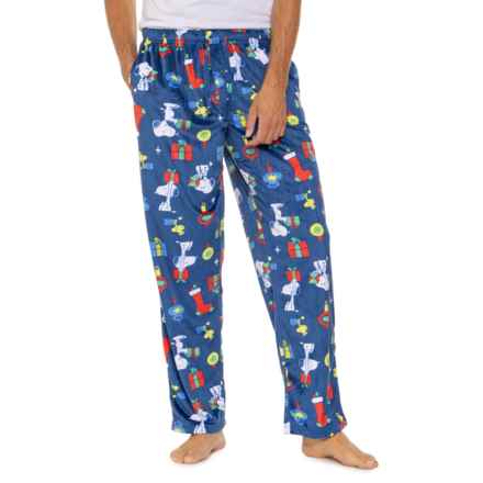 Peanuts Holiday Ornaments Fleece Sleep Pants in Blue Multi