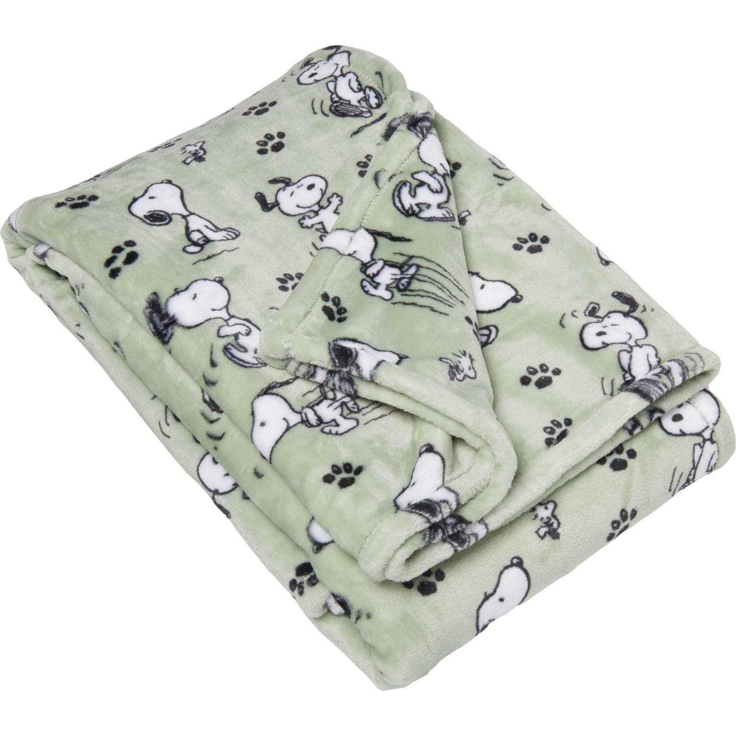 Peanuts Poses and Paws Oversized Fleece Throw Blanket 50x70”, Sea Foam