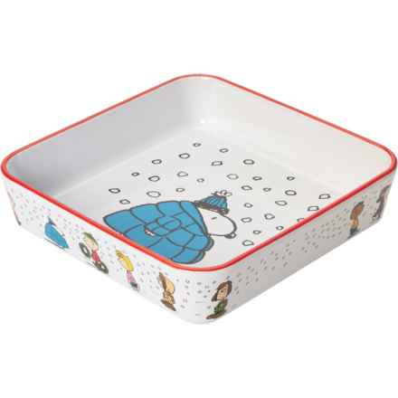 Peanuts Puffy Coat Square Baking Dish - 9” in Blue/White