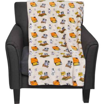 Peanuts Snoopy and Boo Patch Fleece Throw Blanket - 50x70” in Tan/Multi