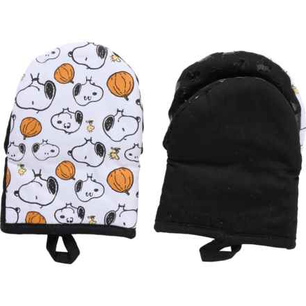 Peanuts Snoopy Pumpkins Silicone Mini Mitts - 2-Pack in White/Orange/Blk