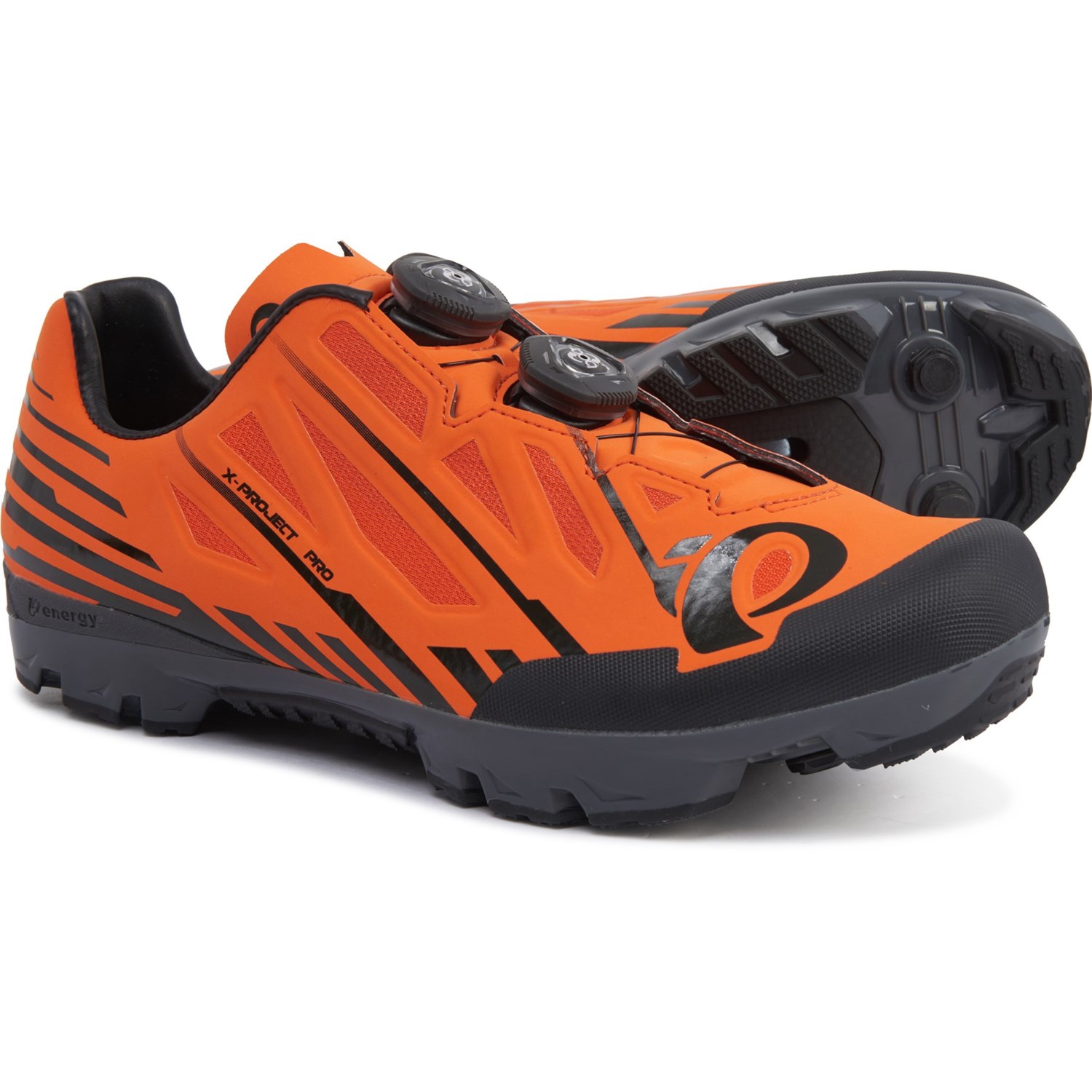 orange and black track spikes