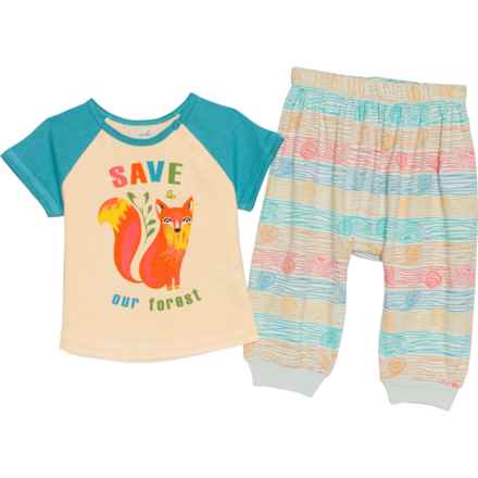 PEEK Infant Boys Save Our Planet Shirt and Pants Set - Short Sleeve in Tan