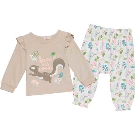 PEEK Infant Girls Nature Squirrel Shirt and Pants Set - Long Sleeve in Grey