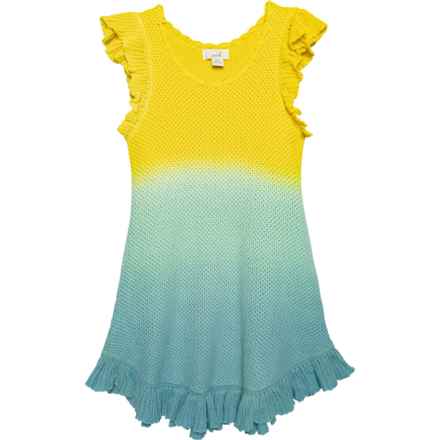 PEEK Little Girls Dip Dye Crochet Dress - Short Sleeve in Multi