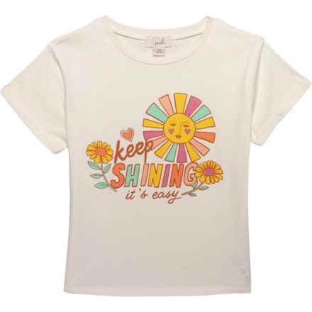 PEEK Little Girls Keep Shining T-Shirt - Short Sleeve in Off-White