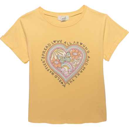 PEEK Little Girls Spread Love T-Shirt - Short Sleeve in Light Yellow