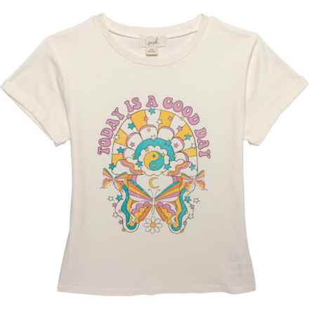PEEK Little Girls Today is a Good Day T-Shirt - Short Sleeve in Off-White