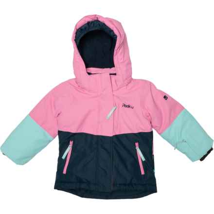 PEEKU KIDS Big Girls Ciel Color-Block Ski Jacket - Waterproof, Insulated in Aurora/Navy