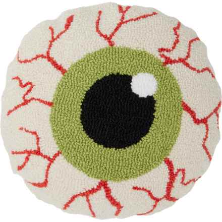 Peking Handicraft Eyeball Throw Pillow - 16x16” in White