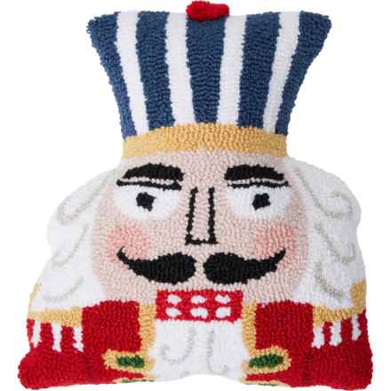 Peking Handicraft Nutcracker Hooked Throw Pillow - 14x16” in Multi