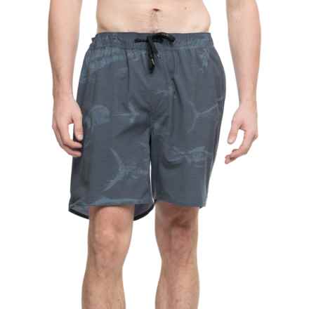 Pelagic Dockside Gyotaku Swim Trunks in Navy Blue