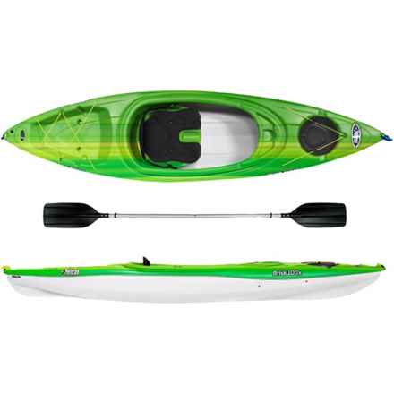 PELICAN Brisk 100X Sit-In Kayak with Paddle - 10’ in Green Citrine/White