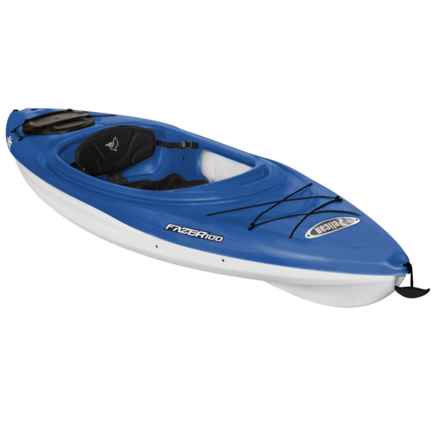 PELICAN Fazer 100 Sit-In Recreational Kayak with Paddle - 10’ in Royal Blue/White