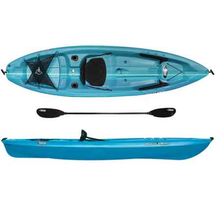 PELICAN Rustler 100X Recreational Sit-On Kayak with Paddle - 10’ in Fade Turquoise White/Turquoise