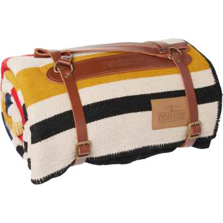 Pendleton Bridger Boulder Stripe Reversible Throw Blanket with Carrier - Wool, 54x66” in Multi