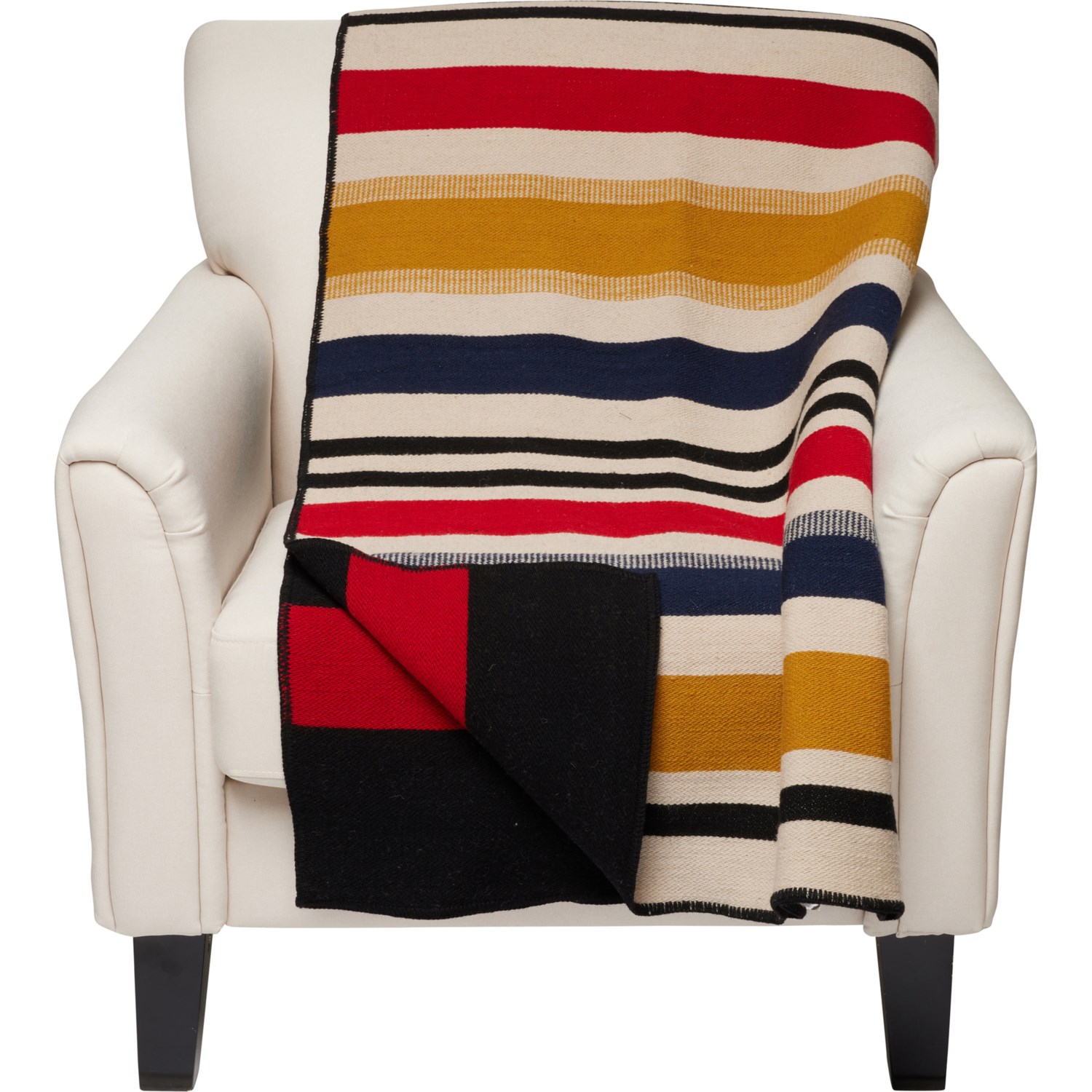 Pendleton Bridger Boulder Stripe Reversible Throw Blanket with Carrier -  Wool, 54x66” - Save 50%