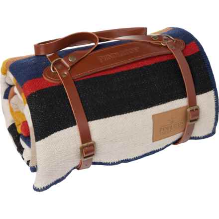 Pendleton Bridger Cascade Stripe Reversible Throw Blanket with Carrier - Wool, 54x66” in Multi