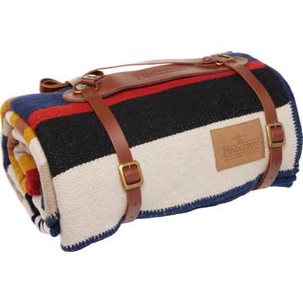 Pendleton Bridger Cascade Stripe Reversible Throw Blanket with Carrier - Wool, 54x66” in Multi