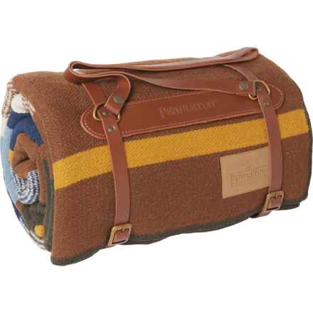Pendleton Bridger Trail Stripe Reversible Throw Blanket with Carrier - Wool, 54x66” in Multi
