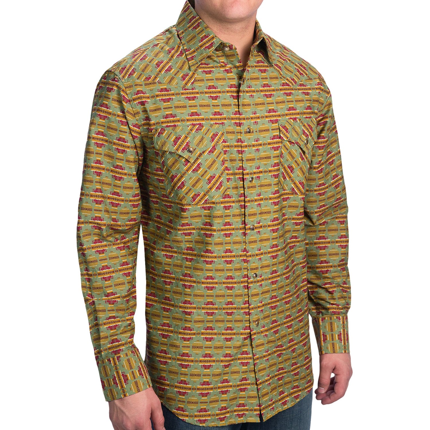 Pendleton Fitted Frontier Print Western Shirt - Snap Front, Long Sleeve ...