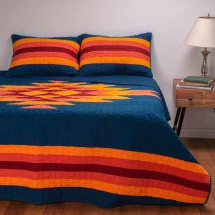 Pendleton Full-Queen Canyon Ranch Quilt Set in Blue Muti