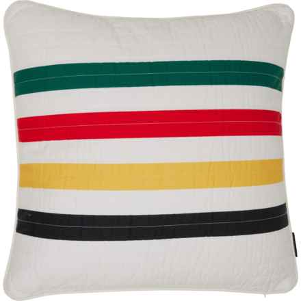 Pendleton Glacier Stripe Throw Pillow - 20x20” in Ivory Multi