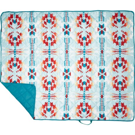 Pendleton Legend Lake Outdoor Packable Throw Blanket with Strap - 60x72” in Light Aqua