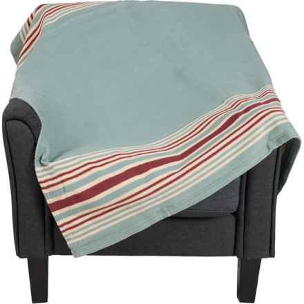 Pendleton OC Throw Blankets - Set of 2, Organic Cotton, 50x60" in Carico Lake/Marine Stripe