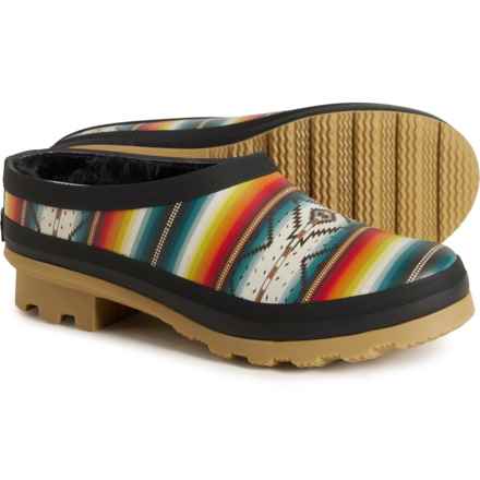 Pendleton Saltillo Sunset Rubber Clogs - Faux-Fur Lined (For Women) in Black