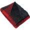 74GUU_2 Pendleton Shadow Plaid Faux-Sherpa Throw Blanket - 50x70”, Red-Black