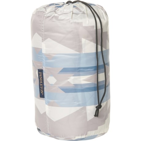 Pendleton Sierra Ridge Packable Throw Blanket - 50x70” in Ivory/Light Blue