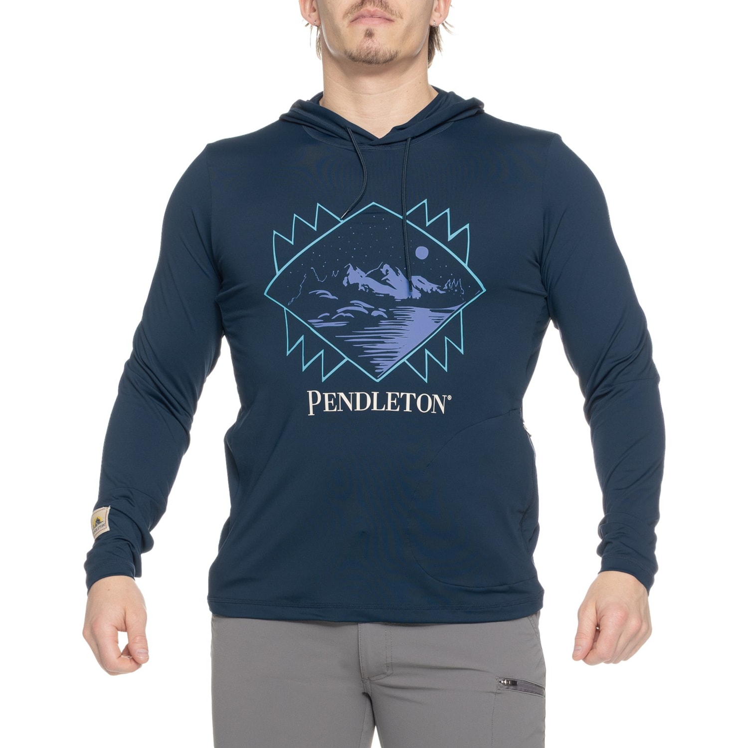 Pendleton Sleeve Patch Hooded Rash Guard - UPF 50+, Long Sleeve 