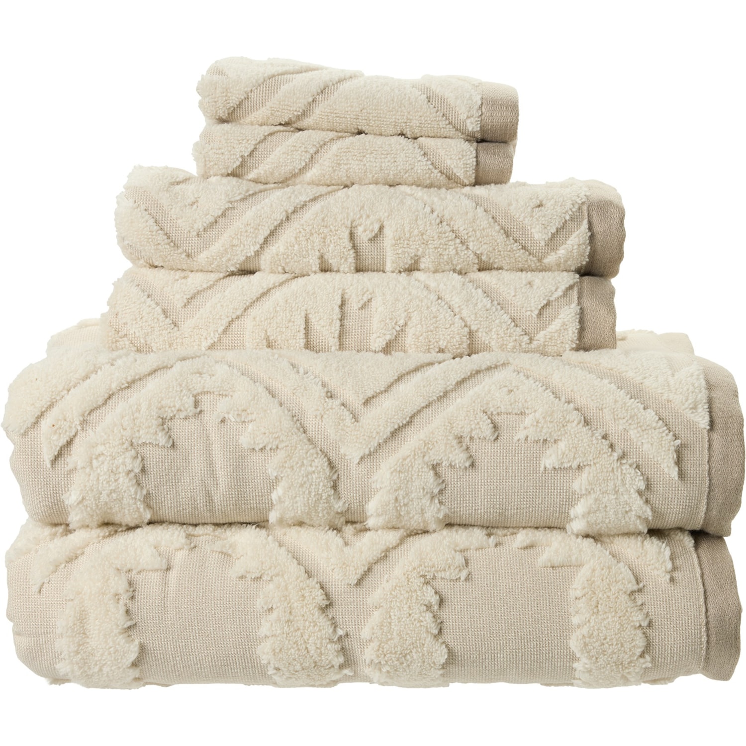 Pendleton Turkish Cotton Zero Twist Jacquard White Sands Towel Set