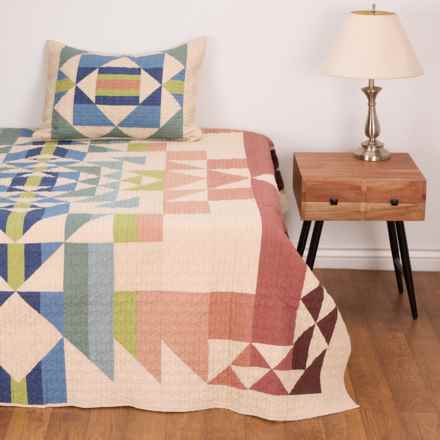 Pendleton Twin Opal Springs Pieced Quilt Set - Tan in Tan