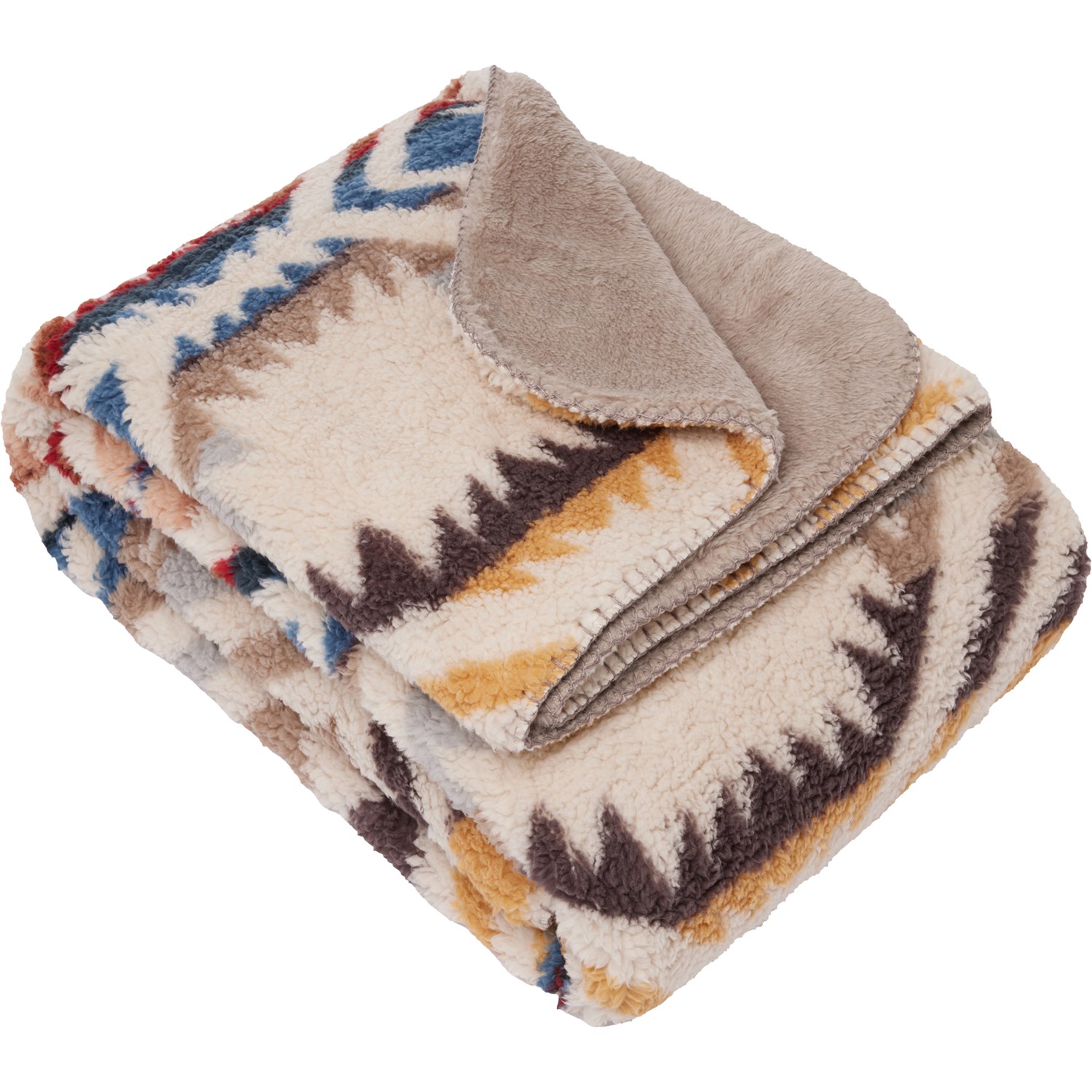 Pendleton Sherpa Fleece Blanket Queen Size White Sand retailer Multi Nwt