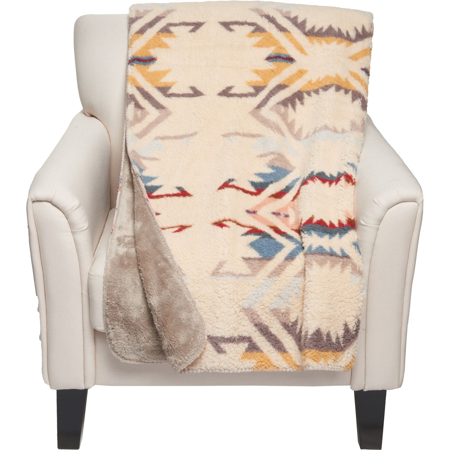 Pendleton White Sands Sherpa Throw Blanket 50x70”, Multicolored