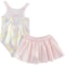 9KUJK_2 Penelope Mack Big Girls Pastel One-Piece Swimsuit and Skirt Set - UPF 50+