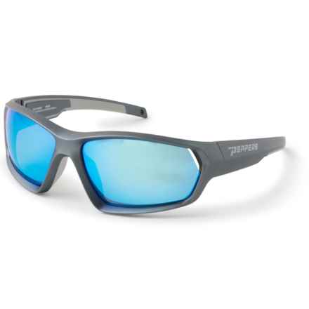 PEPPERS Depth Charge Sunglasses - Polarized Mirror Lenses (For Men and Women) in Matte Grey/Blue