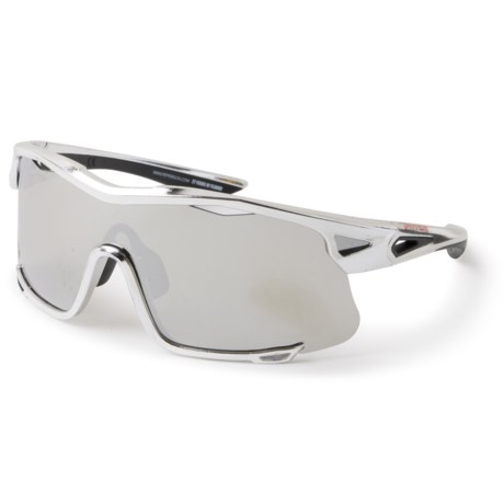 PEPPERS Shreddator Sunglasses - Polarized (For Men and Women) in Shiny Chrome/Silver Diamond
