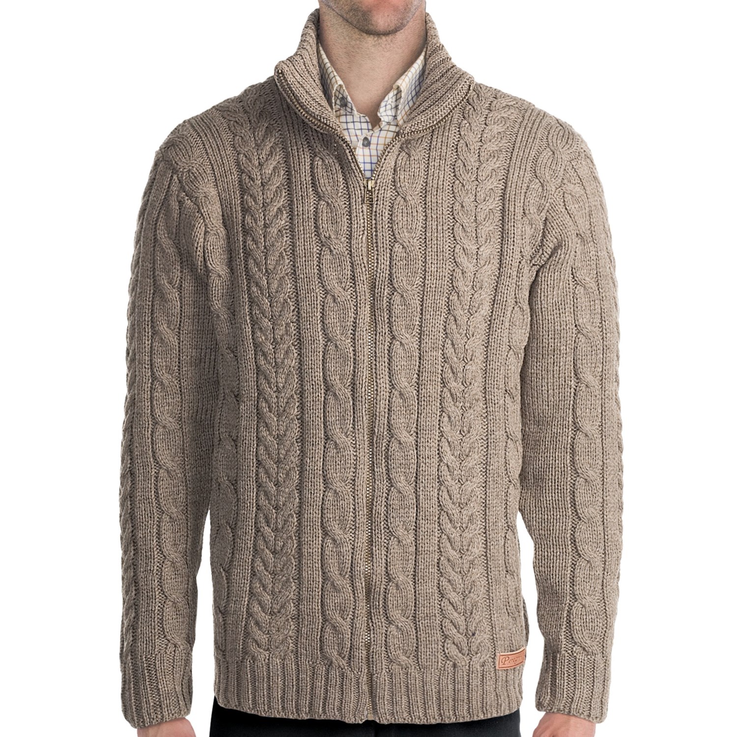 Peregrine by J. G. Glover Chunky Cable Sweater - Merino Wool, Full Zip ...
