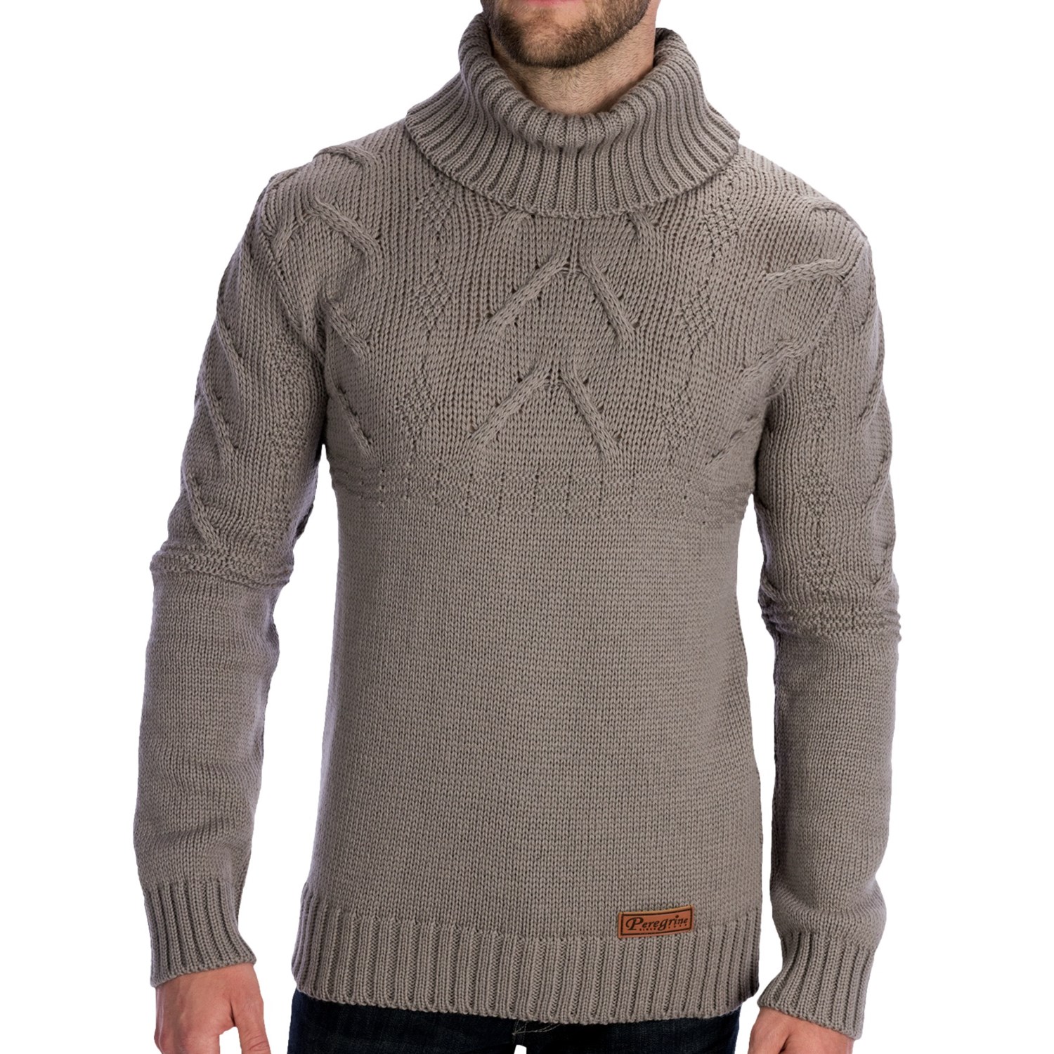 Peregrine by J.G. Glover Turtleneck Cable Sweater - Merino Wool (For ...
